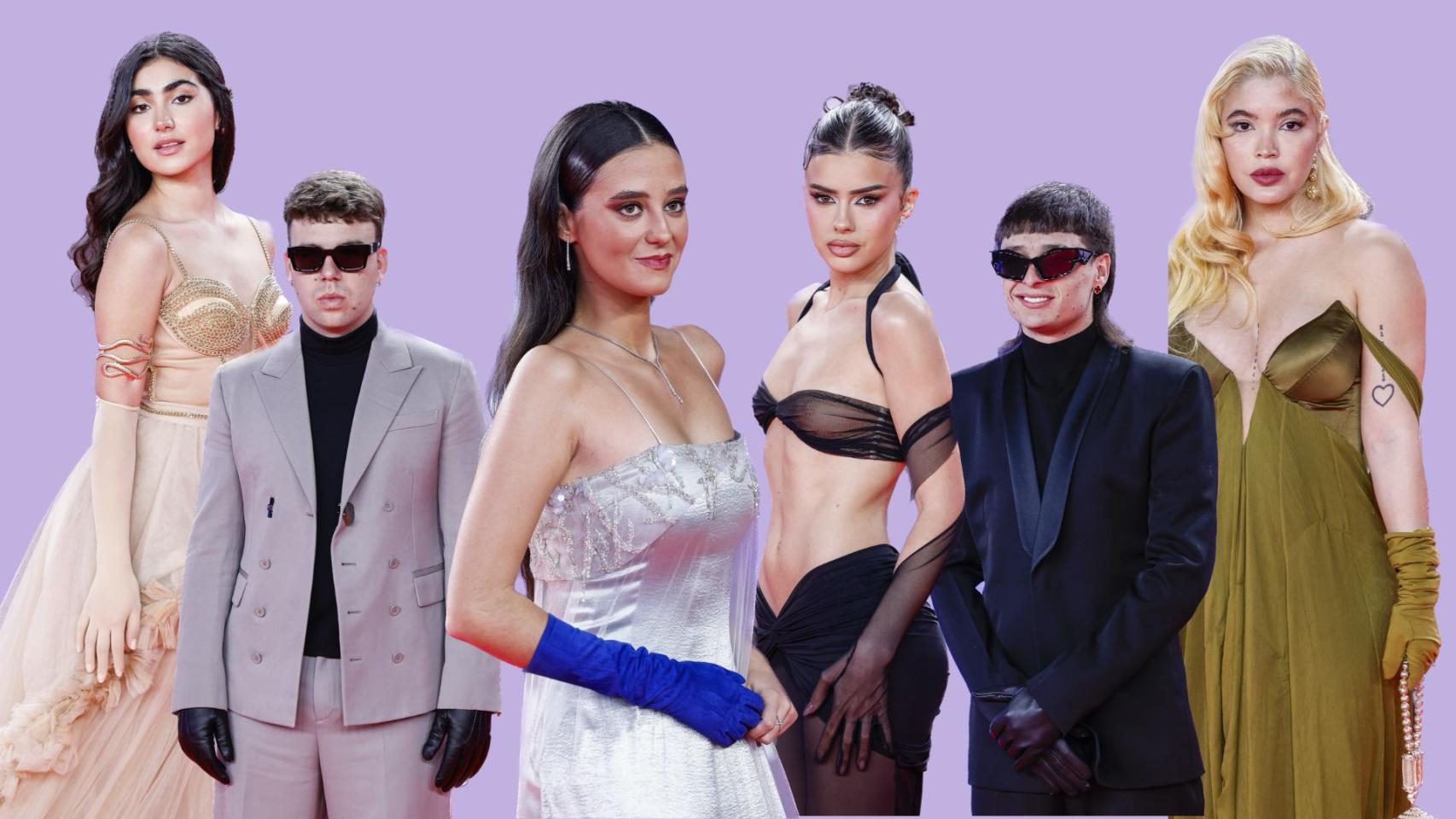 Imagen de algunos de los asistentes de los Latin Grammy que acudieron con guantes.