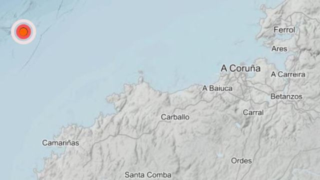 Terremoto frente a la costa de la provincia de A Coruña.