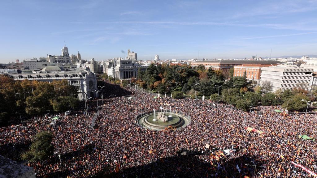 Imagen de la manifestación desde el aire