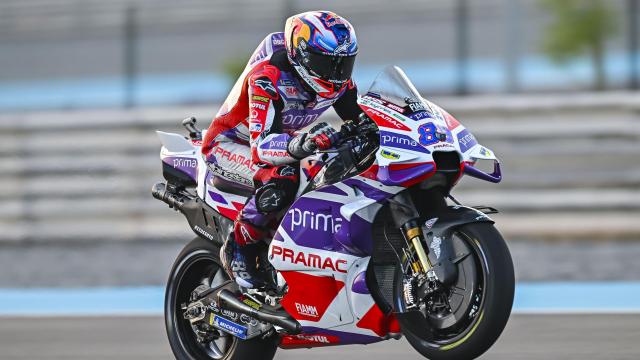 El español Jorge Martín pilota su Ducati Desmosedici GP23, en el circuito qatarí de Losail.