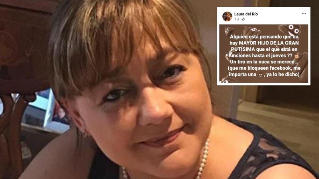 Laura del Río, junto a su publicación en Facebook