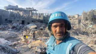 El periodista Wissam Abu Zaid en Gaza.