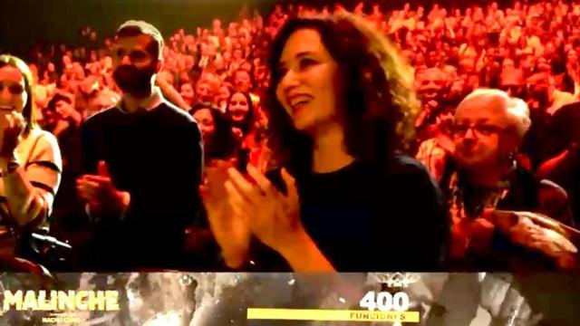 Ayuso en la 400 representación del musical Malinche.