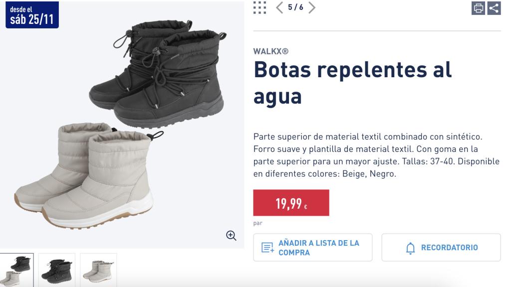 Botas repelentes al agua.