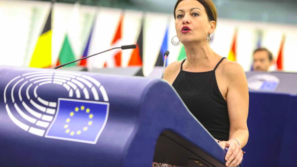 Sira Rego durante una intervención en el Parlamento Europeo.