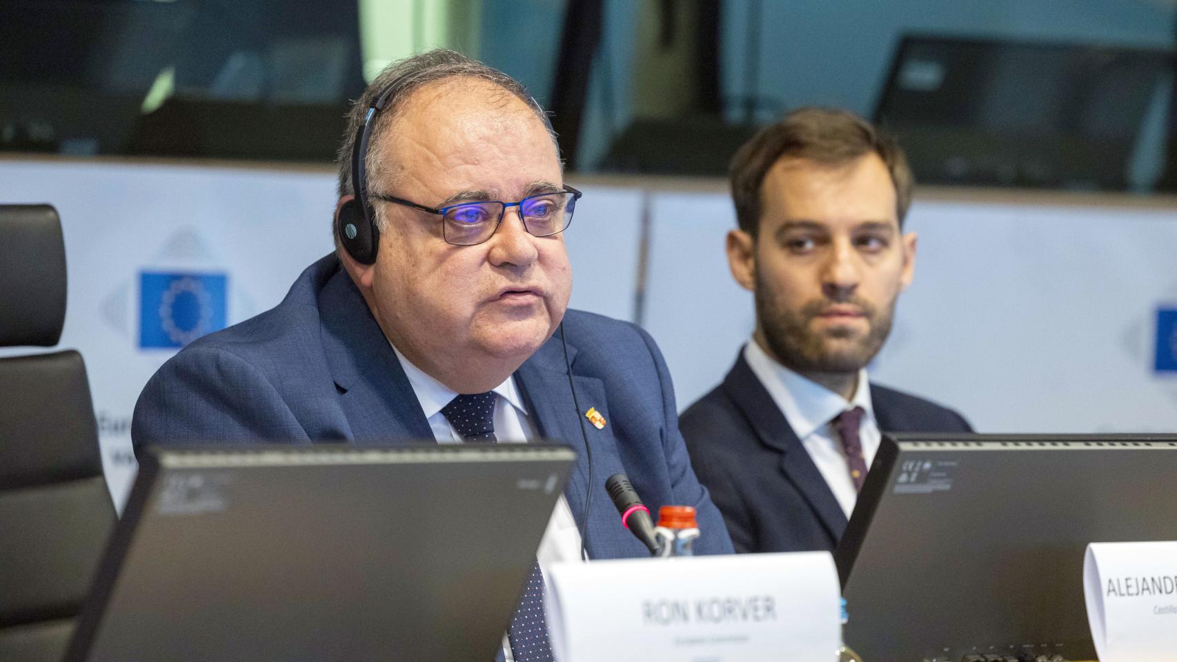 El consejero de Sanidad, Alejandro Vázquez, durante su intervención en Bruselas, este lunes.