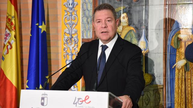 Emiliano García-Page, este lunes en Talavera de la Reina (Toledo).