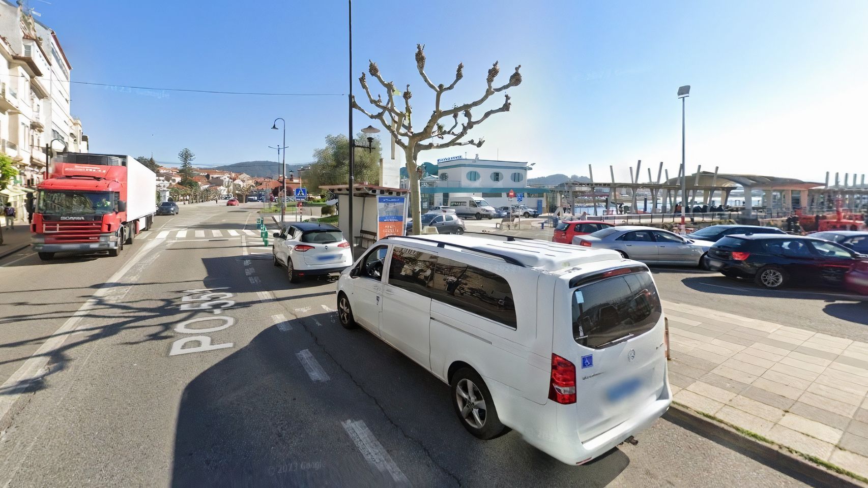 Parada de taxis en Cangas do Morrazo (Pontevedra).