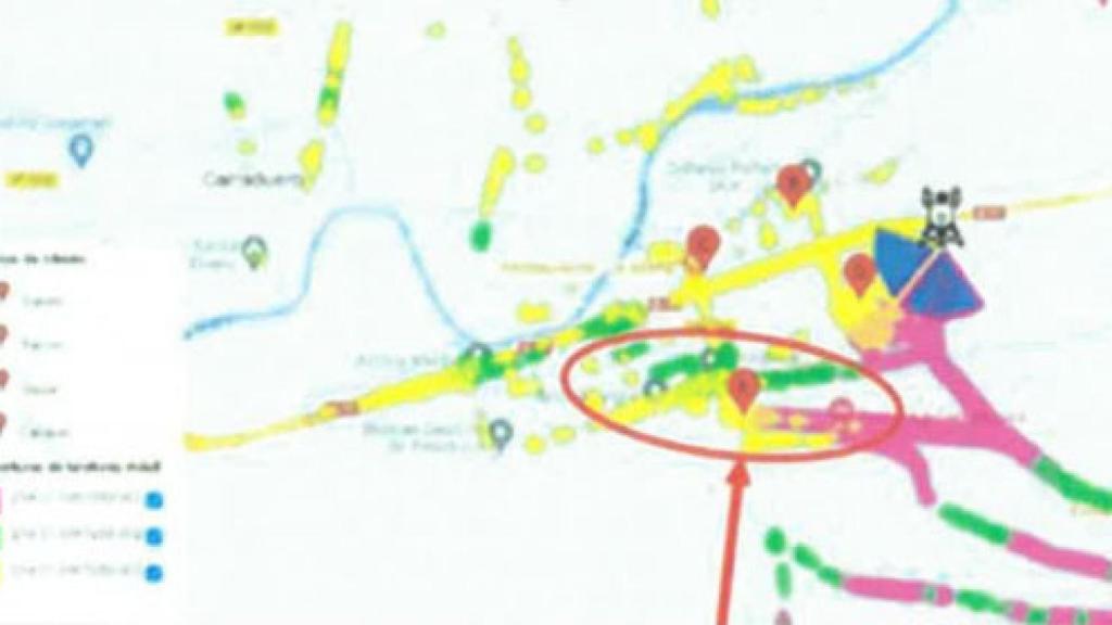 La ubicación compatible de Óscar en esa tarde desde las 21.21 a las 21.59