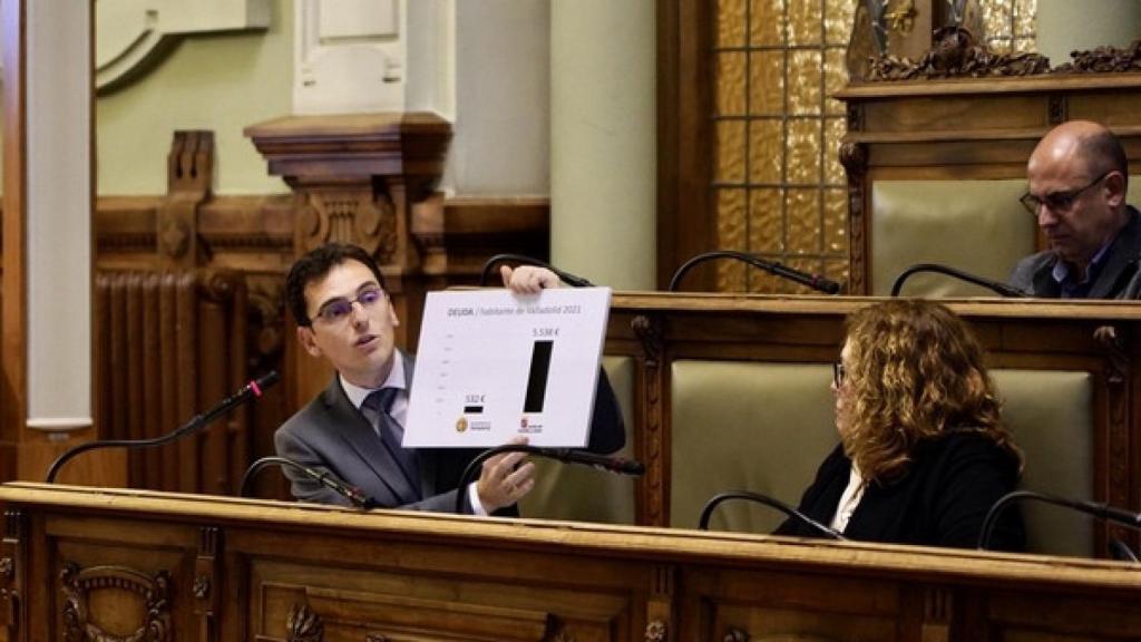 Pedro Herrero en un pleno del Ayuntamiento de Valladolid