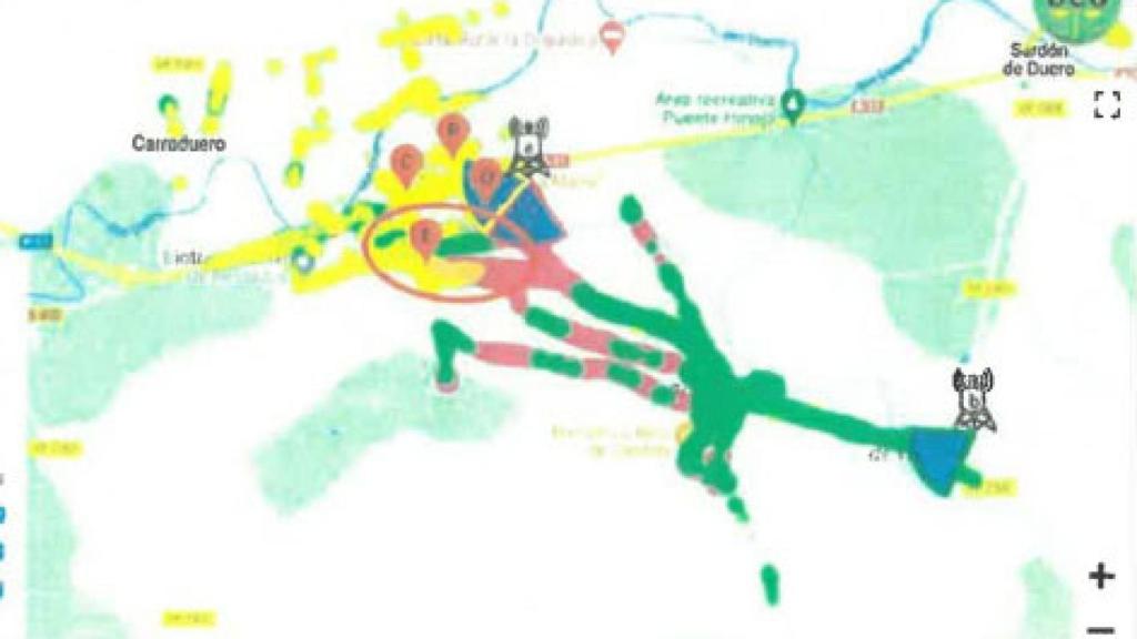 Imagen del itinerario que Óscar podría haber seguido en la tarde del 13 de enero