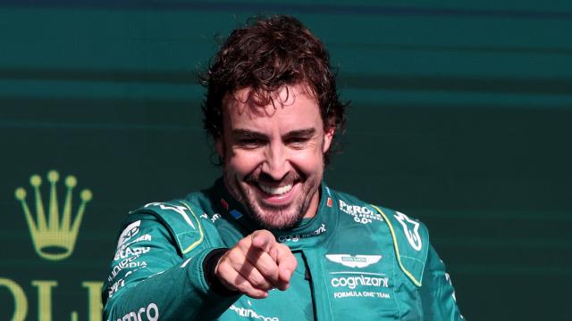 Fernando Alonso, durante el GP de Brasil tras acabar en el podio.