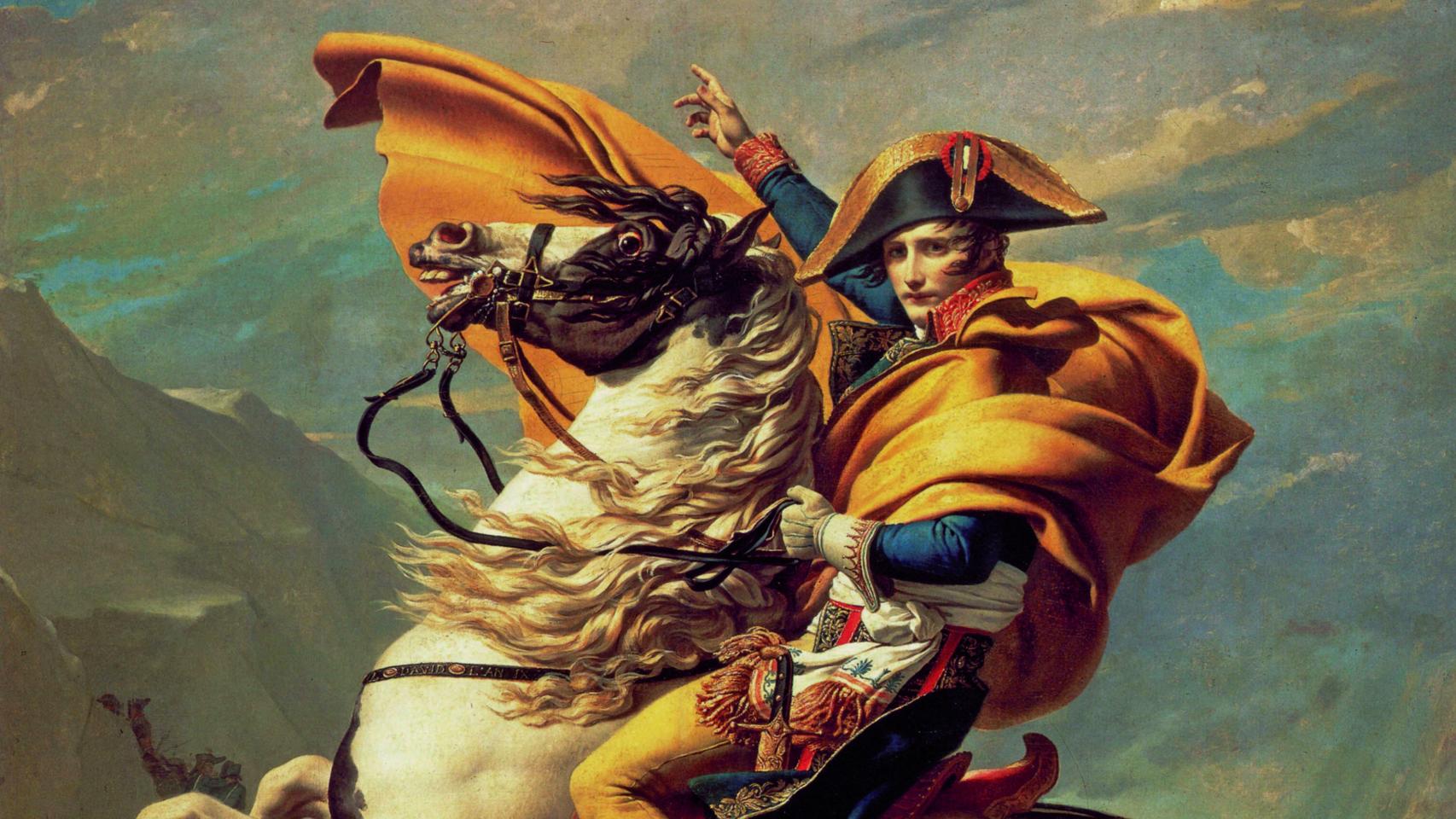 Jacques-Louis David: 'Napoleón cruzando los alpes' (detalle), 1805.