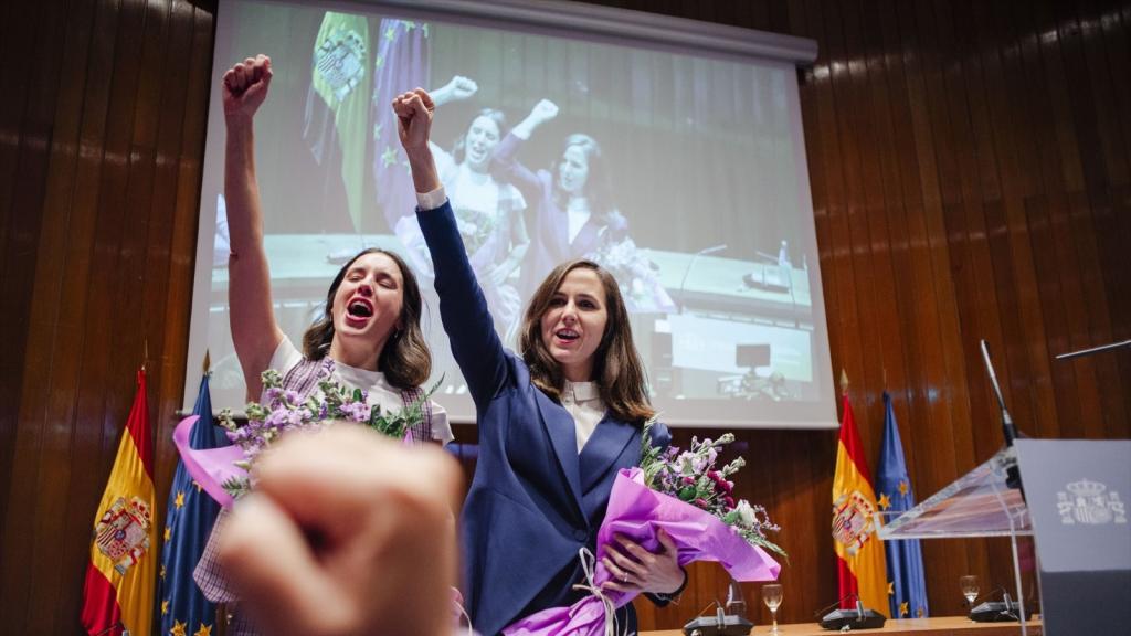 Ione Belarra e Irene Montero reivindican su acción de Gobierno, en su despedida como ministras.