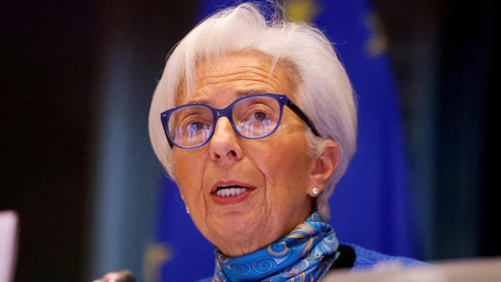 La presidenta del BCE, Christine Lagarde, durante un acto en Bruselas.