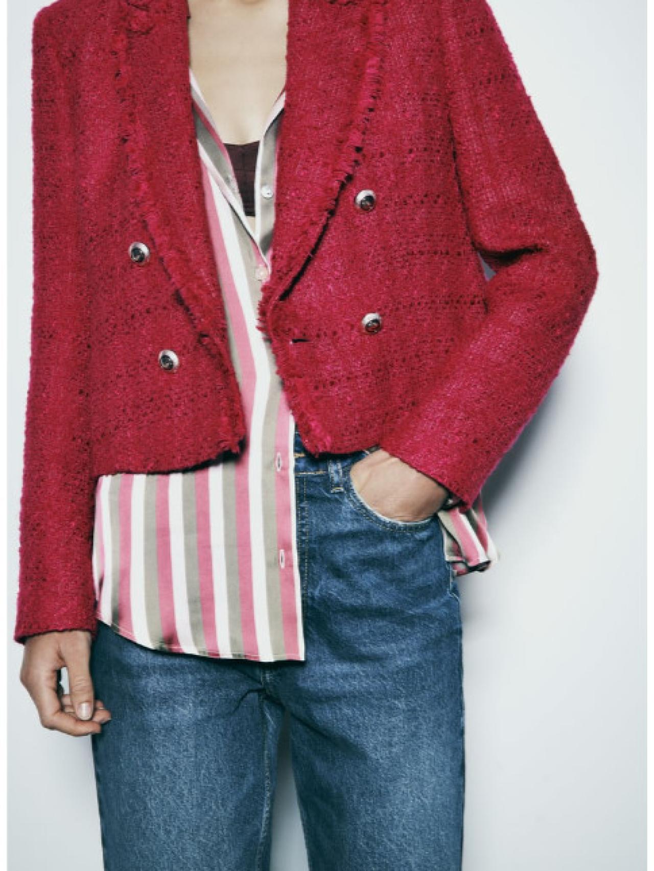 Blazer corta cruzada desflecada