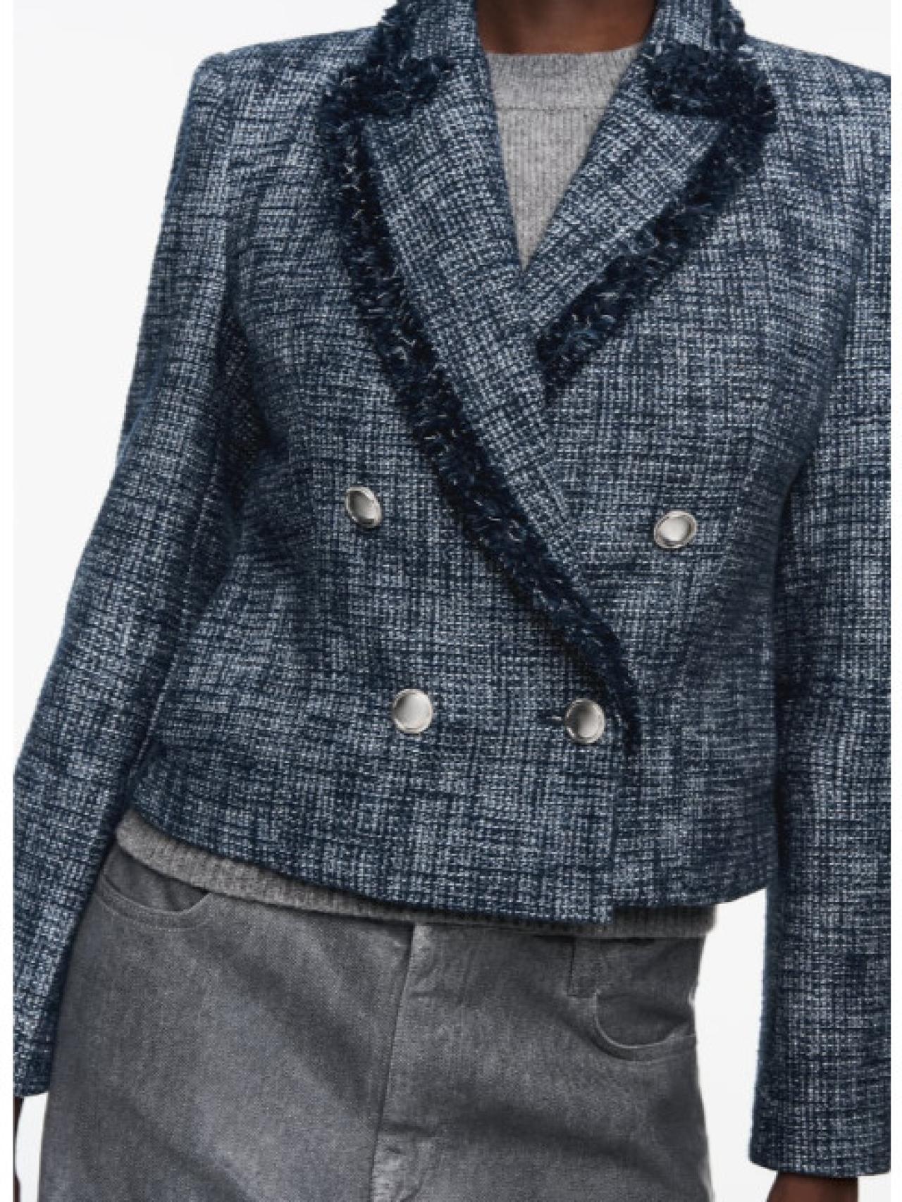 Blazer corta estructura azul