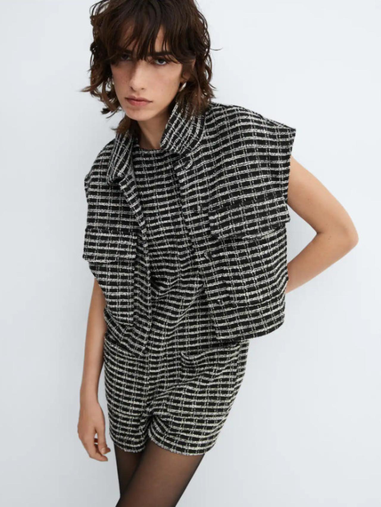 Chaleco tweed oversize