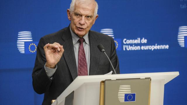 El jefe de la diplomacia de la UE, Josep Borrell, durante una rueda de prensa