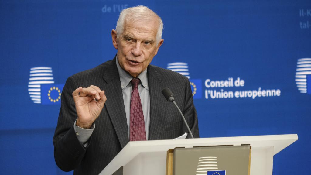 El jefe de la diplomacia de la UE, Josep Borrell, durante una rueda de prensa