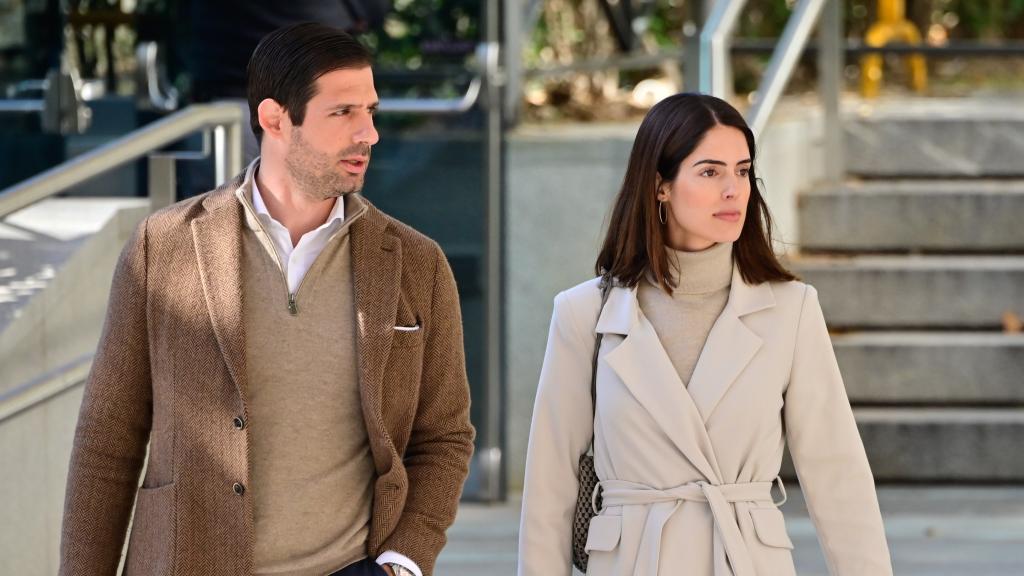 Sofía Palazuelo y su hermano Jaime, llegando a los juzgados, el pasado lunes, 20 de noviembre.