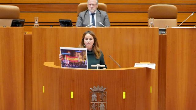 Carlos Pollán y Patricia Gómez en una foto de un pleno de las Cortes pasado