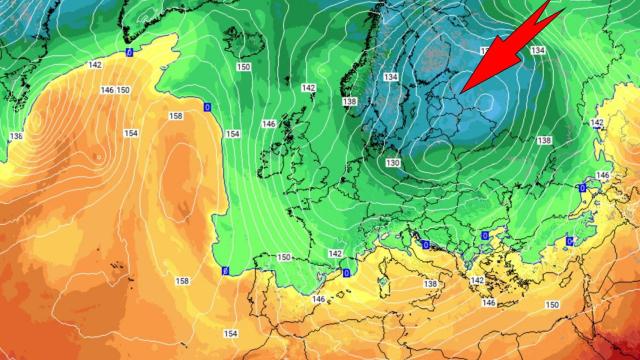 La masa de aire frío que puede descender favorecida por el chorro polar. Meteored.