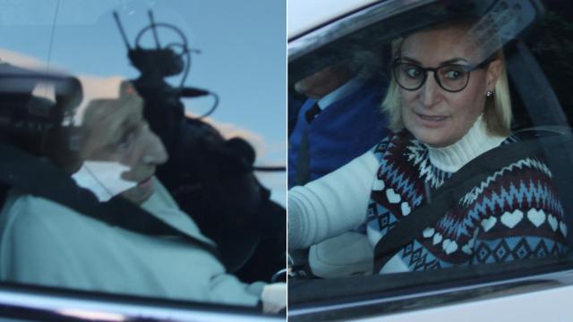 La infanta Margarita y María Zurita, en las inmediaciones de la casa de Pedro Campos.