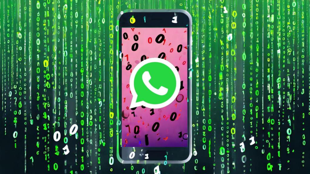 Teléfono con el logotipo de WhatsApp