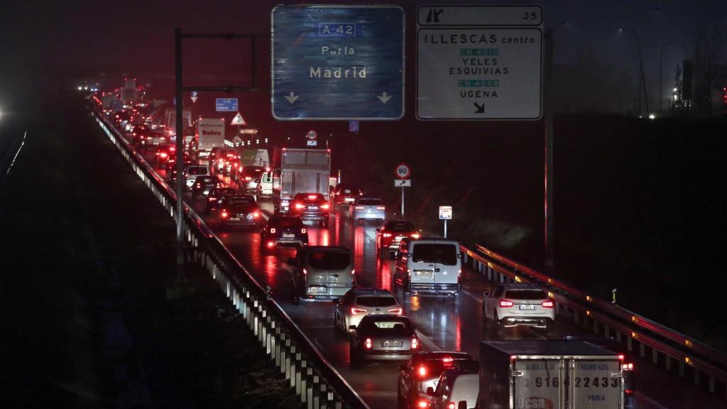 Los atascos en la A-42 son constantes. Foto: Óscar Huertas