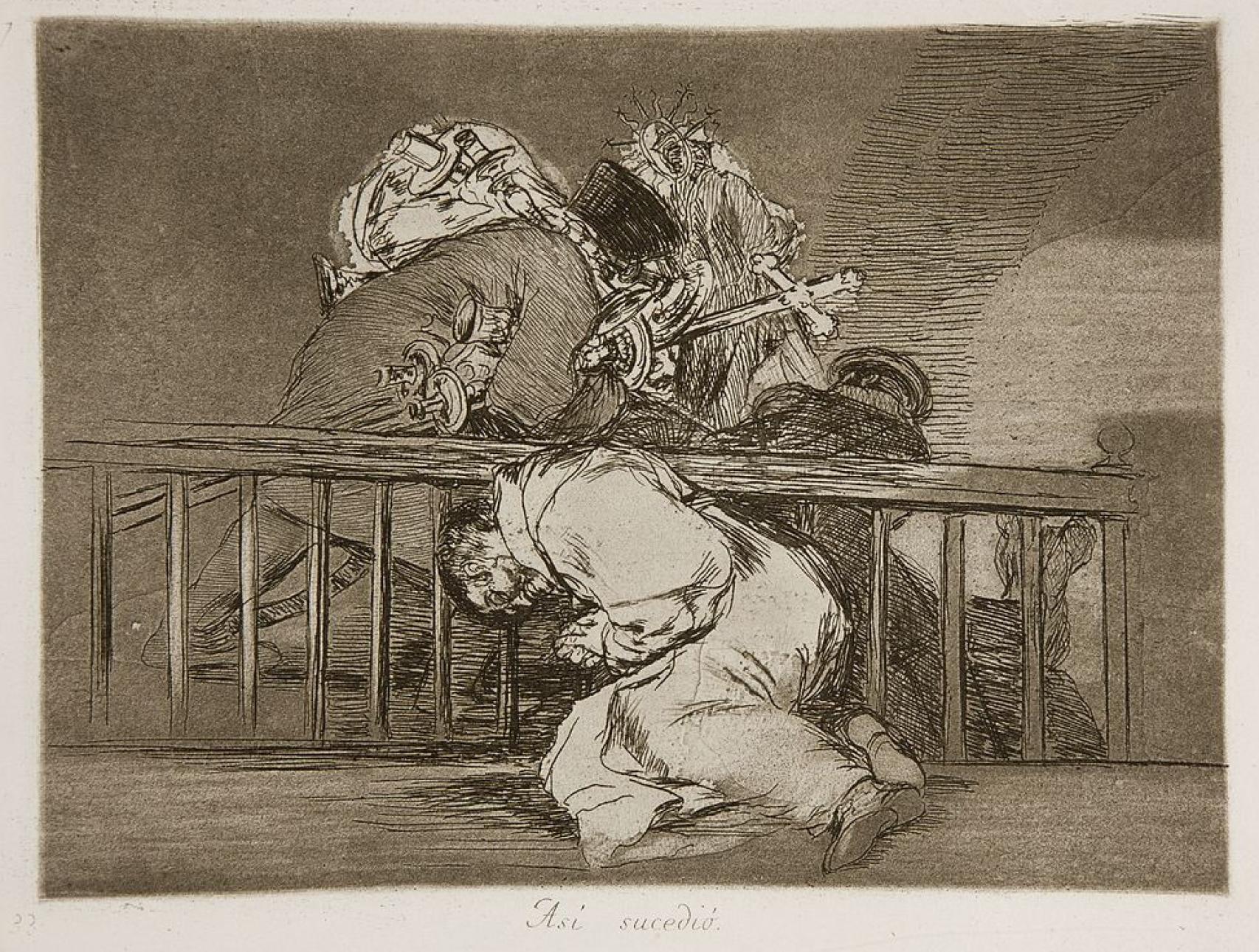 'Así sucedió', grabado de los 'Desastres de la guerra' que muestra el expolio de una iglesia