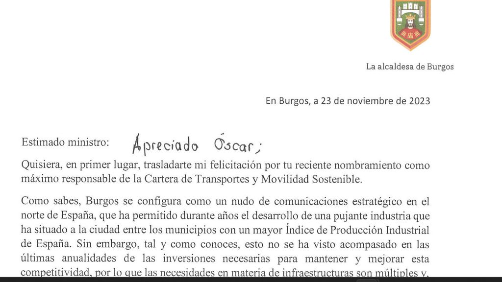 Carta a Oscar Puente