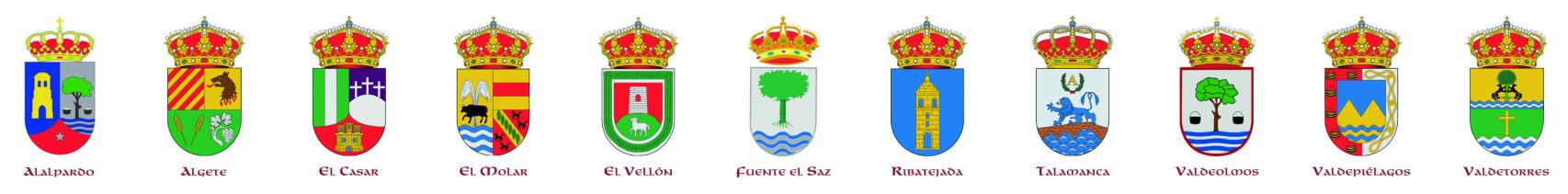 Escudos de los municipios pertenecientes al Fuero de Talamanca.