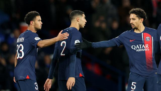 Zaïre-Emery y Marquinhos, con el PSG