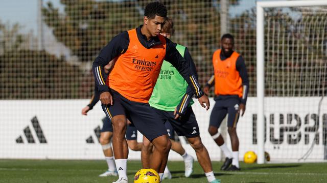 Jude Bellingham, durante el entrenamiento del Real Madrid.