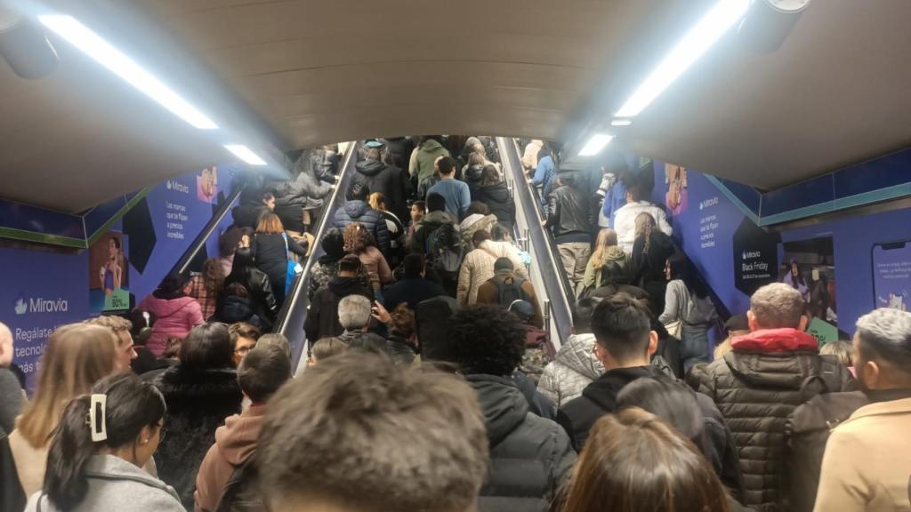El acceso de Metro de Gran Vía.