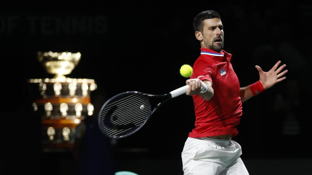 Novak Djokovic durante la Copa Davis 2023