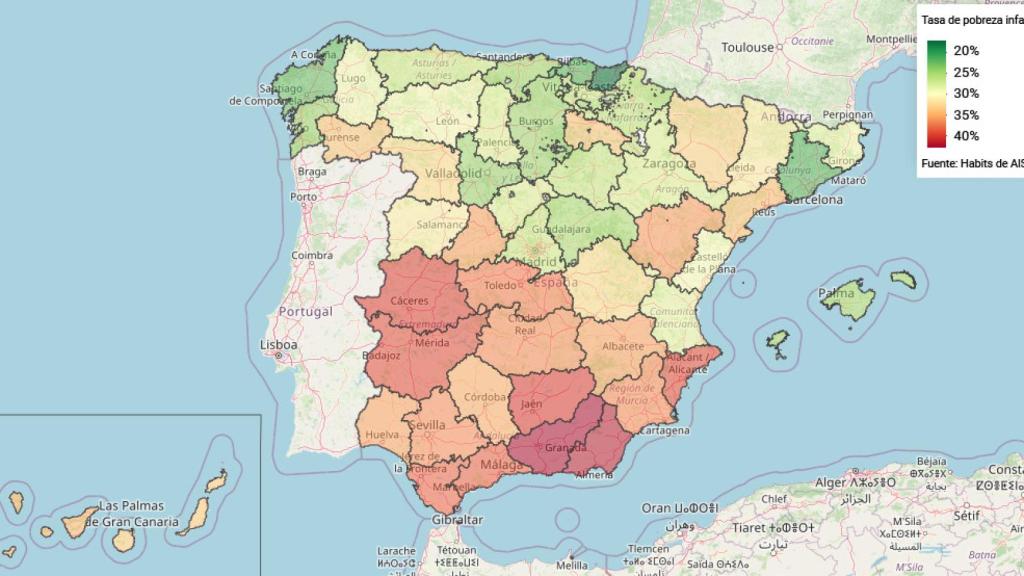 Riesgo de pobreza en España.