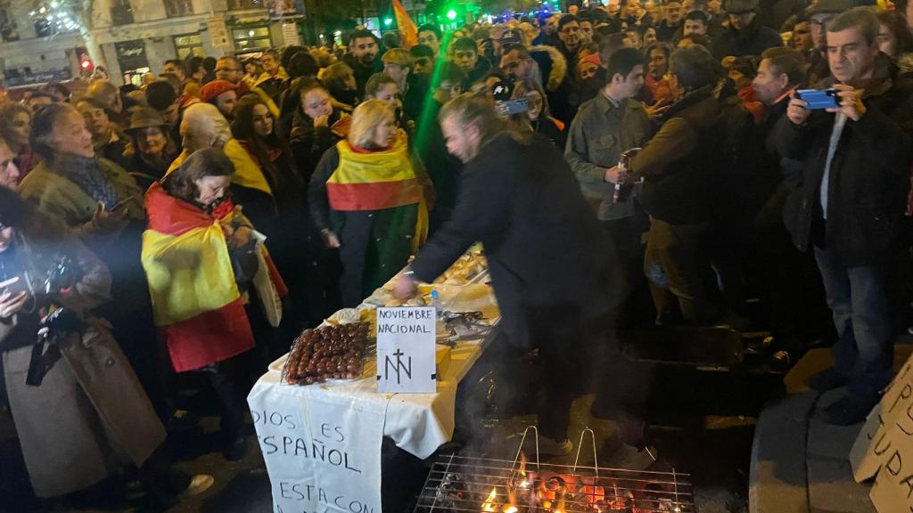 La barbacoa de la manifestación.