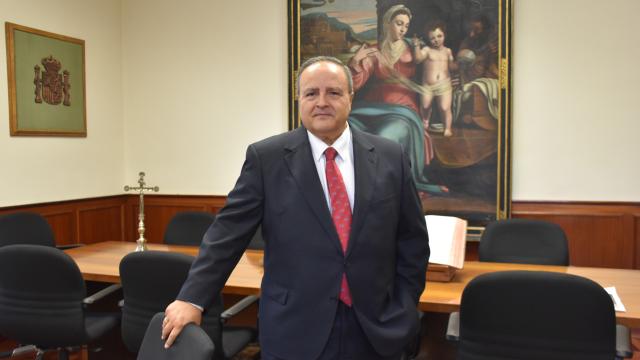 El presidente de la Audiencia Provincial de Valladolid, Javier Carranza, durante la entrevista con EL ESPAÑOL de Castilla y León.