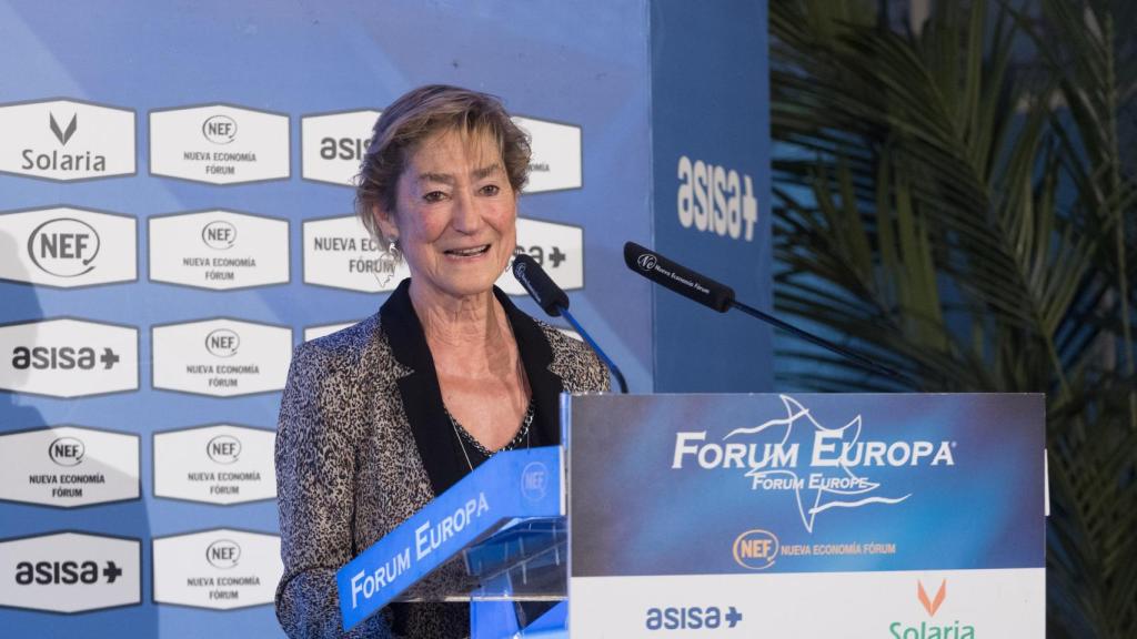 Victoria Ortega, presidenta de la Abogacía española, durante el evento de este viernes./