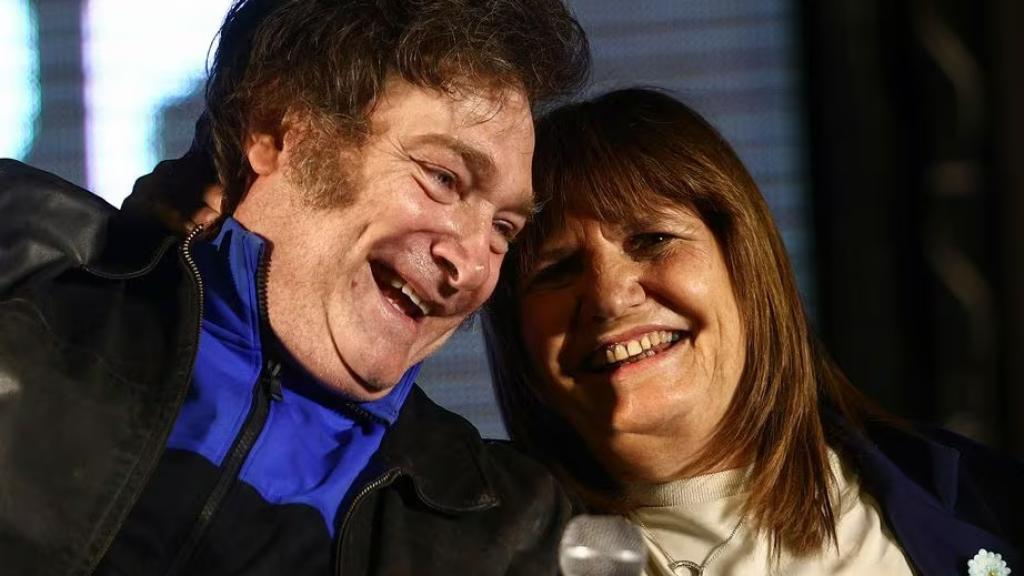 Javier Milei y Patricia Bullrich durante un acto de campaña.