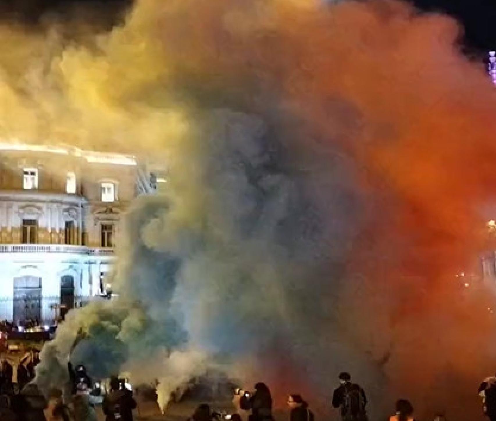 Acto reivindicativo en Cibeles en defensa de Palestina.