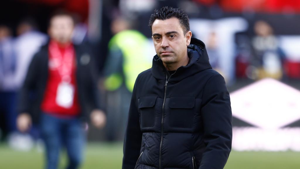 Xavi Hernández, en el estadio de Vallecas