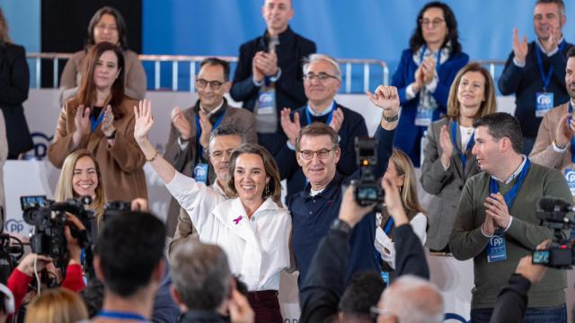 Alberto Núñez Feijóo y Cuca Gamarra, este sábado en La Rioja.