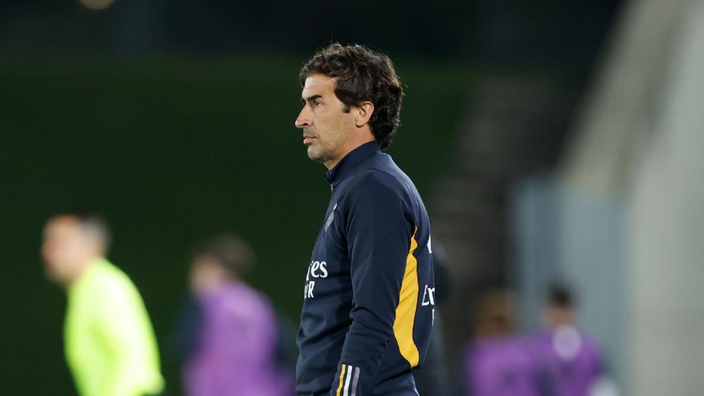 Raúl González, durante un partido del Castilla.