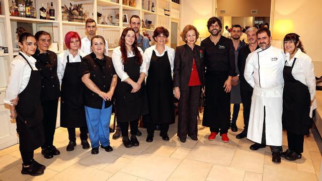 La reina Sofía en el restaurante Los Claveles