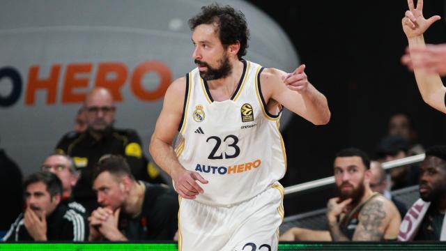 Sergio Llull, durante un partido frente al Mónaco en Euroliga.