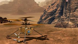 Ilustración de los helicópteros de recuperación de muestras de la NASA
