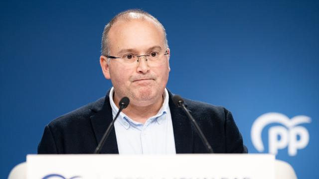 Miguel Tellado durante una rueda de prensa posterior al Comité de Dirección del PP.